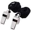 nanaxagly 2 Pack Stainless Steel Sports Whistles, with Lanyard, Loud