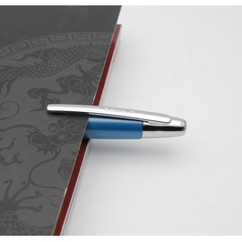 Jinhao 10 Press Fountain Pen Retractable Metal Pen (F Nib 0.5 mm, Gradient Blue)