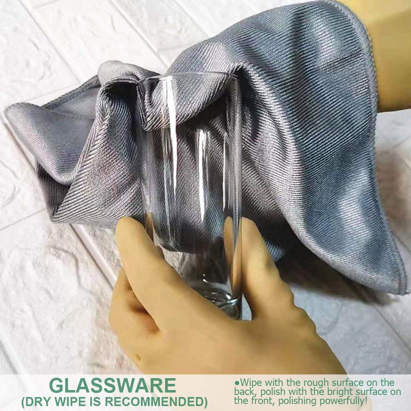 Modixun 6Pcs Microfiber Glass Cleaning Cloths, Highly Absorbent Lint Free