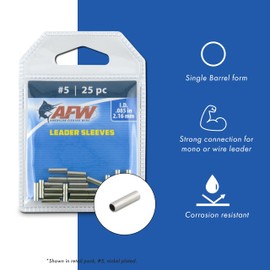 American Fishing Wire Single Barrel Crimp Sleeves, Size #2/.047", Black, 100 pc