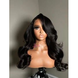 40 Inch Natural Raw Vietnamese Hair PrePlucked 13x6 Glueless Full Frontal Hd Wig Human Hair Lace Front Body Wave Curl Wig Vendorcolor: 1pcs HD 4x4 lace closure wig 180% Natural wave, Stretched Length: 12 inches