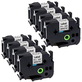 Label KINGDOM Compatible Label Tape Replacement for Brother Ptouch 1 Inch Label Tape TZe-251 TZe251, 24mm 0.94 TZe TZ Tape, Black on White, Compatible with PT-D600 PT-D600VP PT-P750WVP PT-P700, 8-Pack