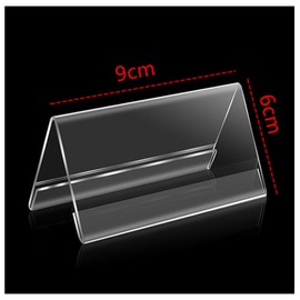 Acrylic Label Holder, Pack of 8 Label Holders Made of Transparent Acrylic, Transparent Acrylic Price Tags, Slanted Business Cards Display for Office, Supermarket, Conference and School, 9 x 6 cm