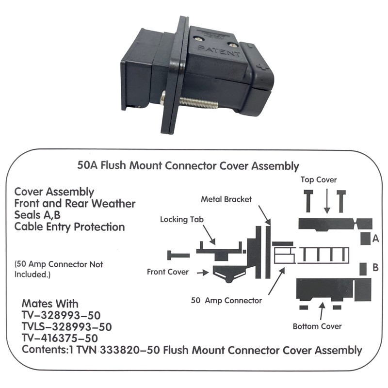 Trailer Vision 50 Amp Anderson Connector Flush Mount - SB50