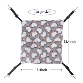 2Pcs Ferret Rat Warm Plush Triple Bunkbed Cage Adjustable Retractable Hanging Hammock Bed Hideout for Sugar Glider Ferret Squirrel 13.4x13.4inch（Brown）