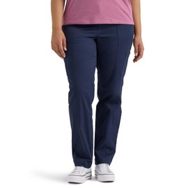 Lee Women's Plus Size Ultra Lux Comfort with Flex-to-Go Utility Pant Mood Indigo 18 Plus