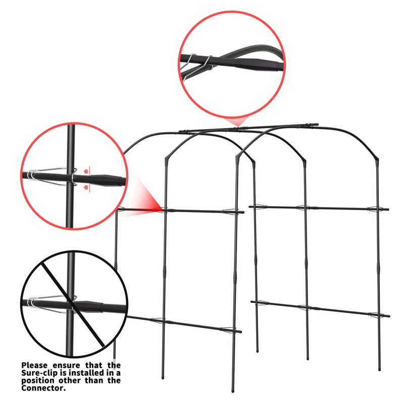 Tall Garden Arch Trellis for Climbing Plants, 87in Tall Metal