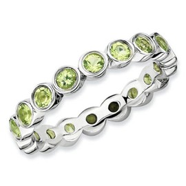 Stackable Expressions Sterling Silver Peridot Stackable Ring Size 6