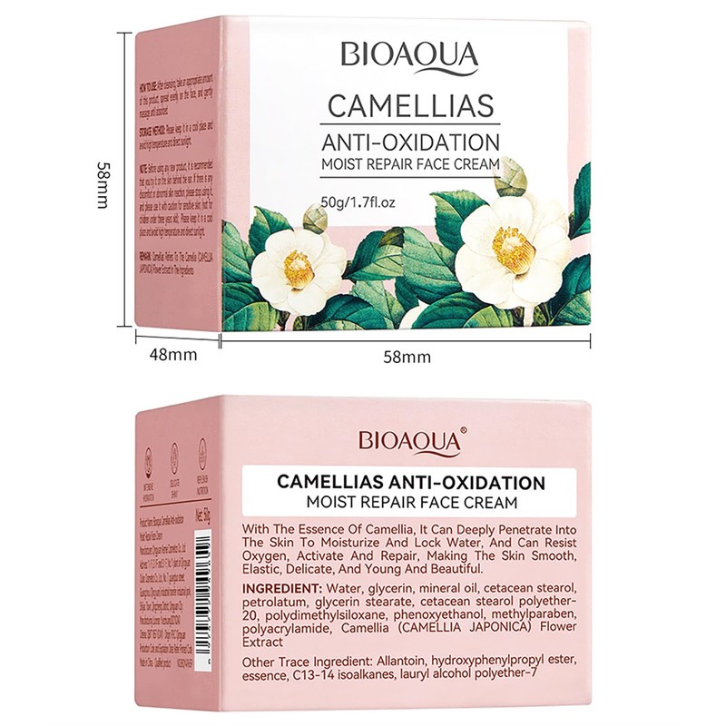 BIOAQUA Camellias Anti-Oxidation Moist Repair Face Cream Moisturizing Facial Skin