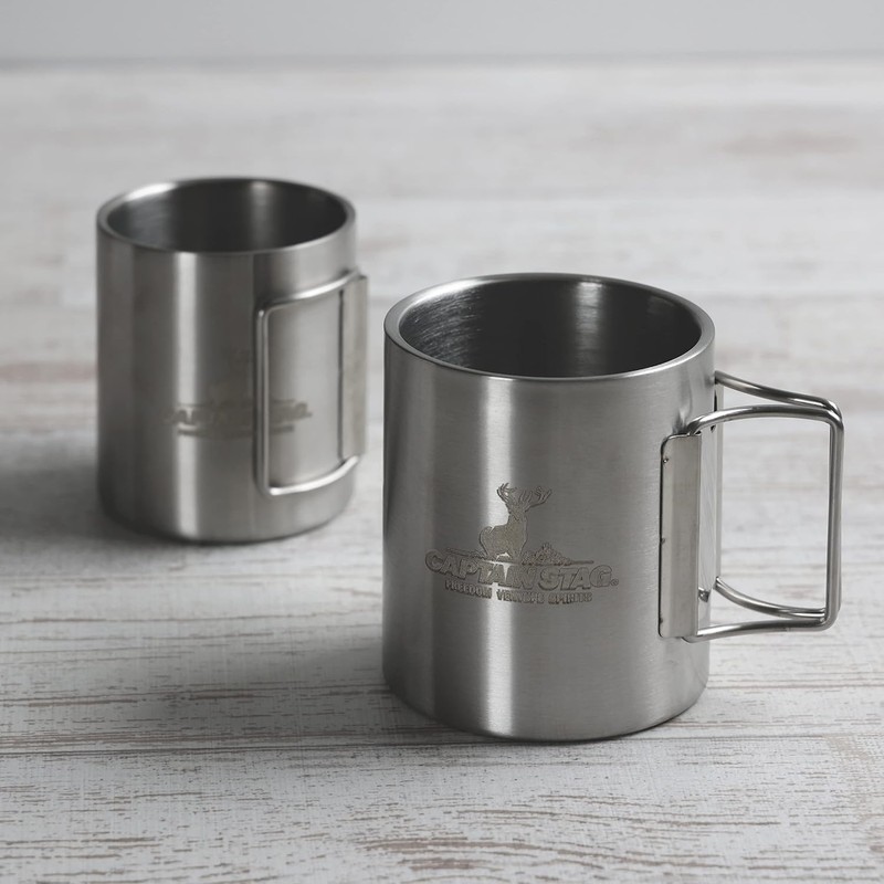 Captain Stag Outdoor Mug, Double Stainless Steel, Tumbler, 250ml, Hollow