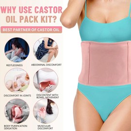 Adjustable Reusable Castor Oil Pack Wrap for Skin Comfort & Relaxation - Pink (Oil Not Included)
