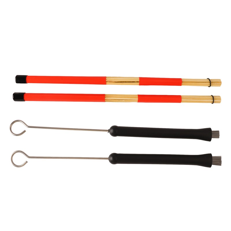 Drum Brush Bamboo Stick Set Soft Handle Easy to Play