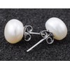 Alilang Elegant Silvery Tone Round White Faux Pearls Stud Earrings