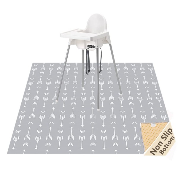 WOMUMON 51" Splat Mat for Under High Chair/Arts/Crafts, Baby Washable