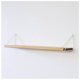 Heian Shindo LABRICO Wall Shelf, Triangle Frame, M, White, Shelf Support with Gypsum Board Pins or Screws, WPW-66