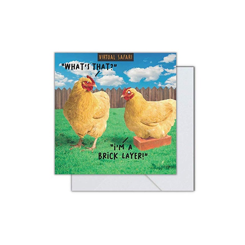 Brick Layer, Open, Greetings Card, 163x163mm