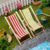 Odoria 1/12 Scale Miniature Beach Chair Lawn Chair 2Pcs Dollhouse
