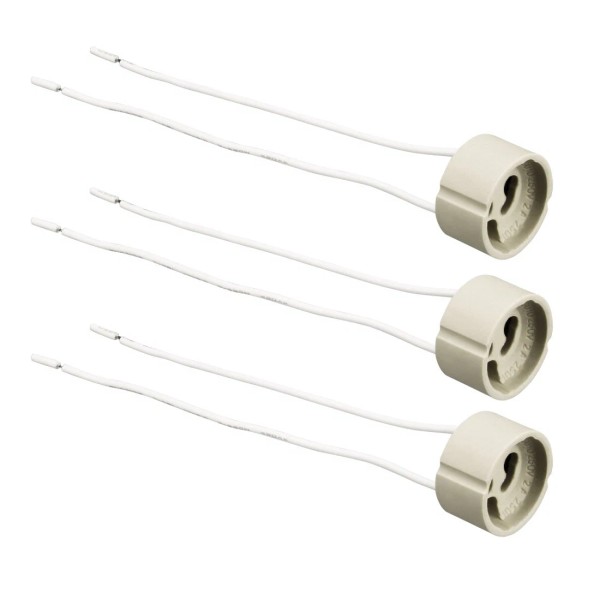 Uxcell 3 x Wire Connector Ceramic GU10 Lamp Holder LED