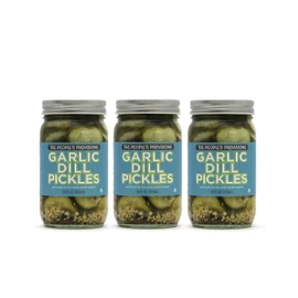 The People's Provisions - Garlic Dill Pickles 16oz - Crunchy, Sour, Garlic Dill Pickle Chips (3-pack)
