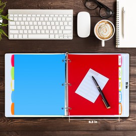 HABGP 3 Ring Binder Dividers with Tabs, 10PCS/2 Set Plastic Dividers for 3 Ring Binder, 5 Tab 3 Hole Punch Dividers Color Pages,Tabbed Index Dividers