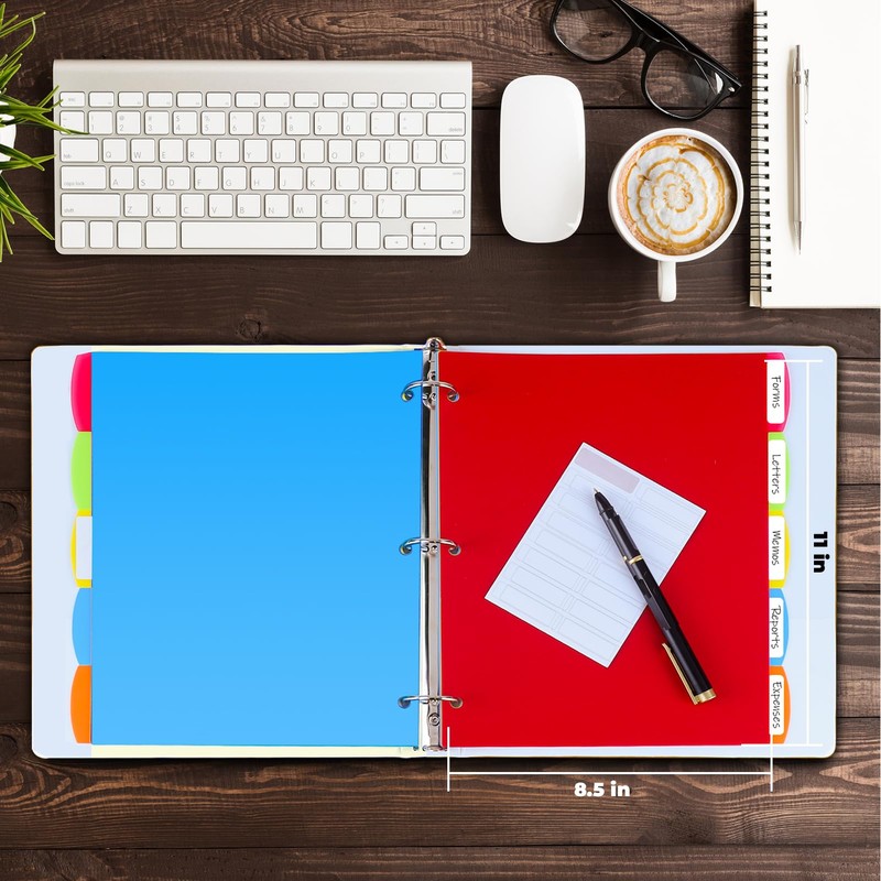 HABGP 3 Ring Binder Dividers with Tabs, 10PCS/2 Set Plastic