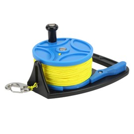 plplaaoo Diving Reels, Anchor Rope Spool, Finger Reel, Multi-Purpose with Clip, 83 m Wire, Harpoon Reel, Harpoon for Spearfishing with Reel, Paracord Winder for Cave Exile Diving (Blue Wheel), Diving