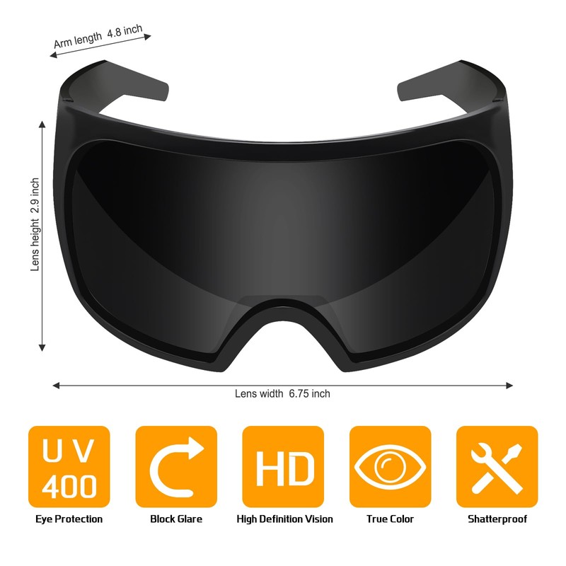 TYA Oversized Wrap Around Sunglasses for Women Men, Futuristic Rave
