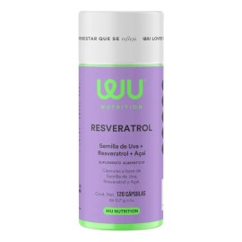Suplemento Resveratrol Wu Nutrition 120 Cápsulas Antioxidante Semilla de Uva Acaí Bienestar 2 Meses De Consumo Alimenticio