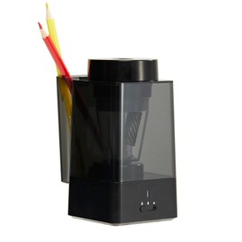 Full-Automatic Pencil Sharpener, Electric Pencil Sharpeners for Colored Pencils with Built-in Pencil Holder, 6-12mm Jumbo Pencils, Painting Design Classroom, Home/School/Office/Art(Black)