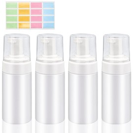 Schaum Pumpflasche 100ml,3.38 FL.oz 4 Stück Seifenspender Kunststoff Leerflasche,Tragbar Nachfüllbare Schaumbehälter für zu Hause Küche Badezimmer oder Reisegebrauch