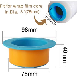 OVOV 10 Pairs Stretch Wrap Dispenser Shrink Wrap Handle Stretch Wrap Holder Stretch Film Wrap for Moving Plastic Hand Saver Fit for 3” Core (Blue+Orange)