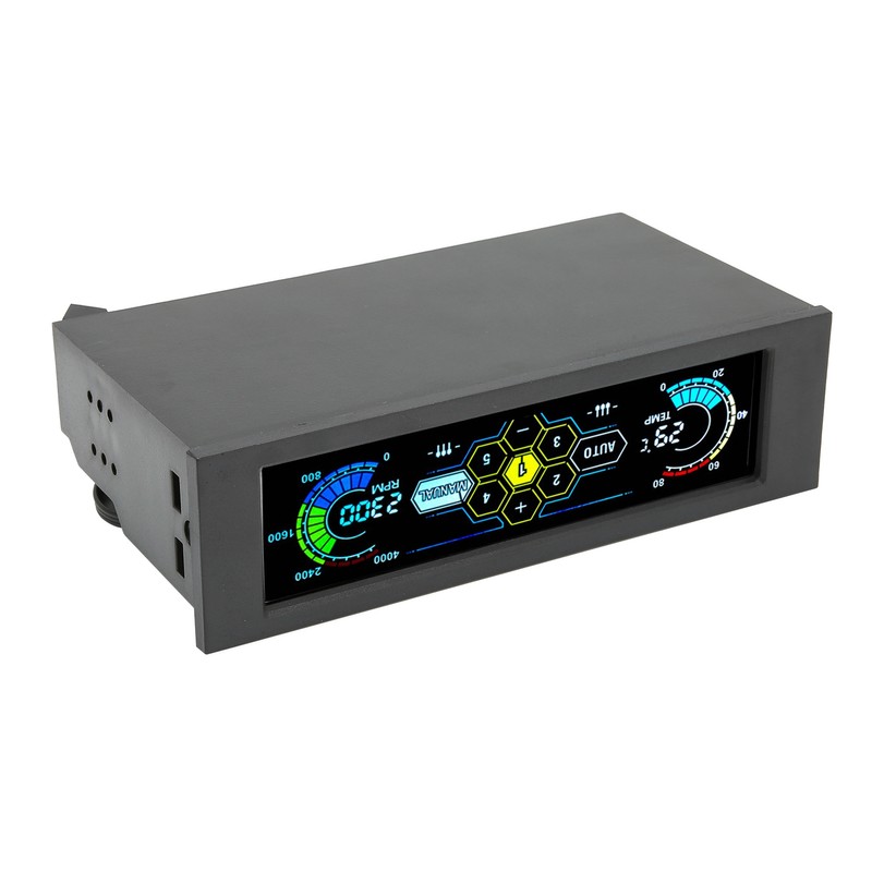 Computer Temp Monitor PVC Lens Panel Display 5 Sets Fan