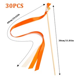 Wedding Party Ribbon Walls with Bell, Ribbon Wands Wedding Streamers, Ribbon Fairy Stick, Wedding Walls for Wedding, Birthday, Celebration, Baby Party (Champagne Ribbons + White Lace)