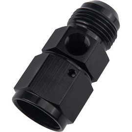 Baceyong Black Aluminium Alloy Fuel Pressure Cut, An6/AN8/AN10 Male to -6/-8/-10 Female with 1/8 Inch NPT Gauge/Gage Connector