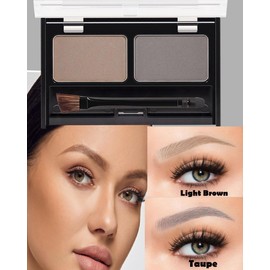Eye Brow Powder for Women,2 Color Waterproof Eyebrow Powder Tinting Palette Light Brown Taupe Long-Lasting,Brow Fill&Sculpt Natural Eyebrow Contour Eyeshadow Mother’s Gift with Brow Brush&Razor-01