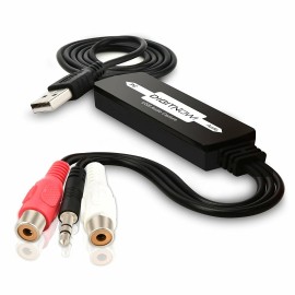 DIGITNOW! USB Audio Capture Card Grabber Vinyl Cassette Tape to MP3 Converter Windows Mac