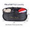 Collapsible Laundry Basket with 3 Sections – Foldable Laundry Hamper