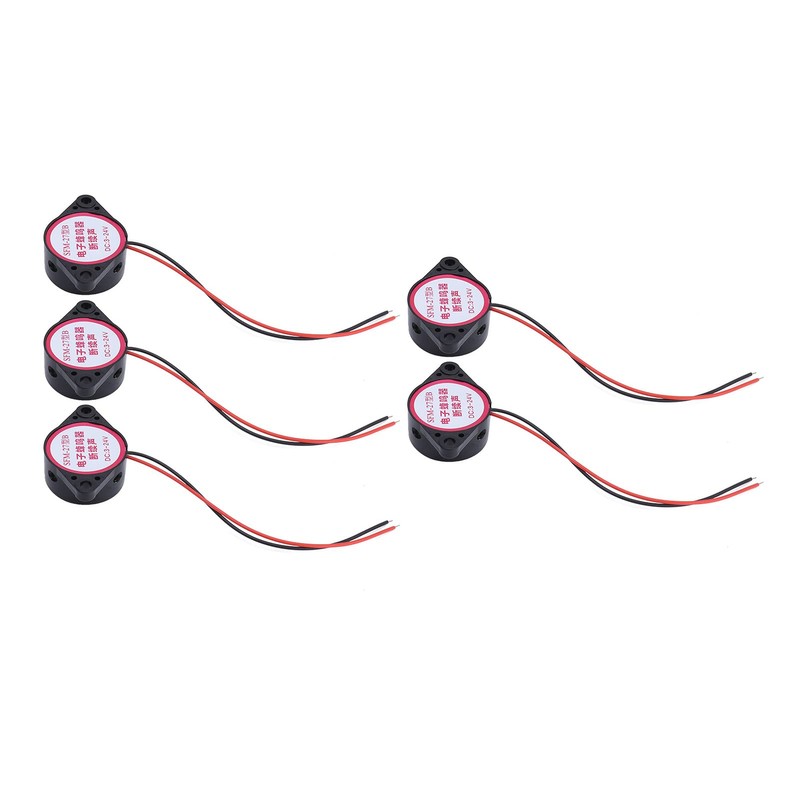 5pcs Summer Alarm ABS 12V Continuous Tone Cable Active Piezo