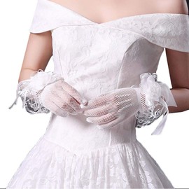 Bridal Wedding Gloves Party Dress Lace Short Gloves B06