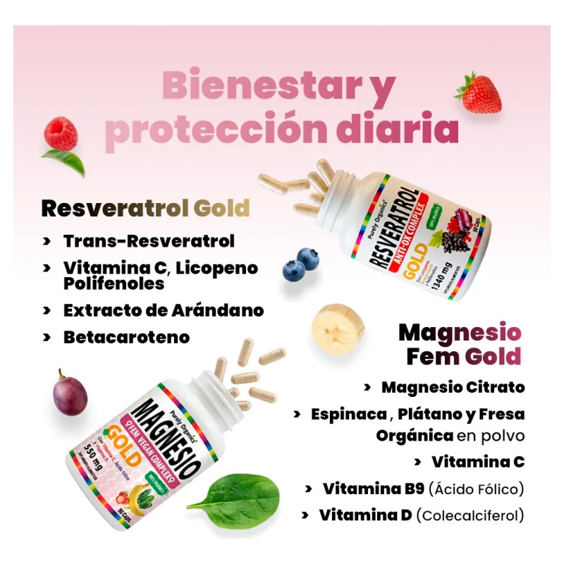 Suplemento En Cpsula Purely Organics Resveratrol Y Magnesio X 1340mg