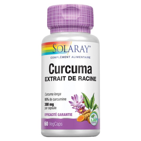 Solaray Curcuma Extrait de Racine 300 mg 60 gélules