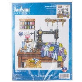 Janlynn 14 Count Antique Sewing Room Cross Stitch Kit, 12 by 12-Inch