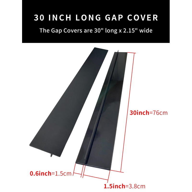 Donpearl 30 inch Black Stove Gap Covers (2 Pack), Silicone