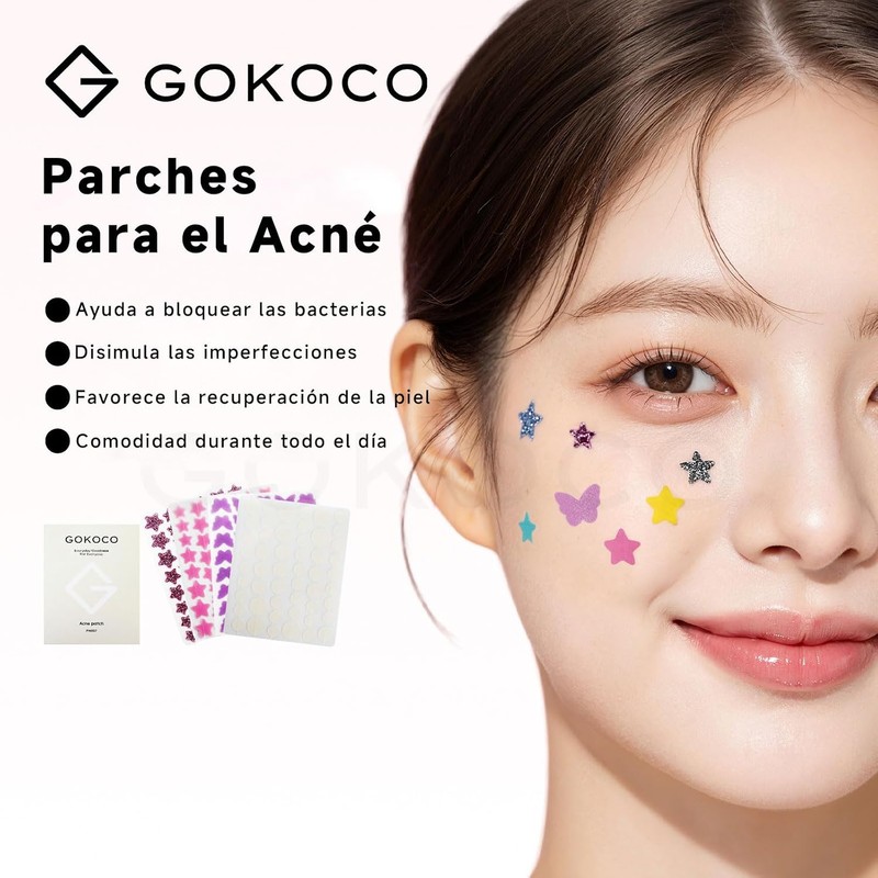 GOKOCO Parches para Acné 306 Pack, Estrella Brillante de 6