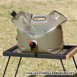 BUNDOK BD-347BR Folding Jug, 2.6 gal (7 L) Water Bag, Gusset, Includes Cock, Disaster Prevention, Foldable, Compact, Lightweight