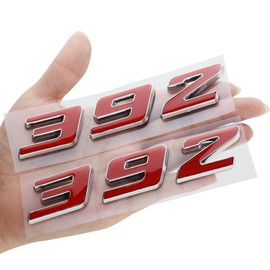 dgea 2X 392 Emblem Badge Decal 3D Logo Nameplate 3D Raised Strong Adhesive Fit for 392 Matte Black (Chrome Red)