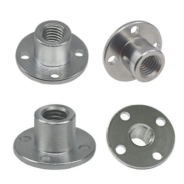 4pcs M8 Flange Coupling Connector, Thread Shaft Gear Motor Flange