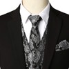 ZEROYAA Mens Classic 3pc Jacquard Paisley Vest Set Necktie Pocket