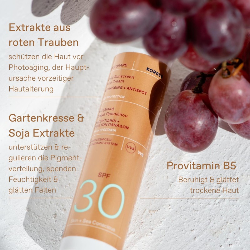KORRES RED GRAPE SPF50 Dermatologically Tested Anti-Ageing Sun Cream 50