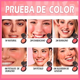 SANIYE Pure Mineral Rubor en Polvo Compacto Textura Ultrafina Color Natural y Duradero Rubor Mate (#02+#07)
